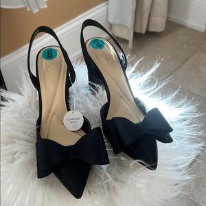Jessica Simpson Black Bow Slingback Heels